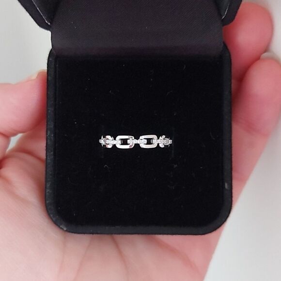 925 Sterling Silver Links Ring - Picture 3 of 8